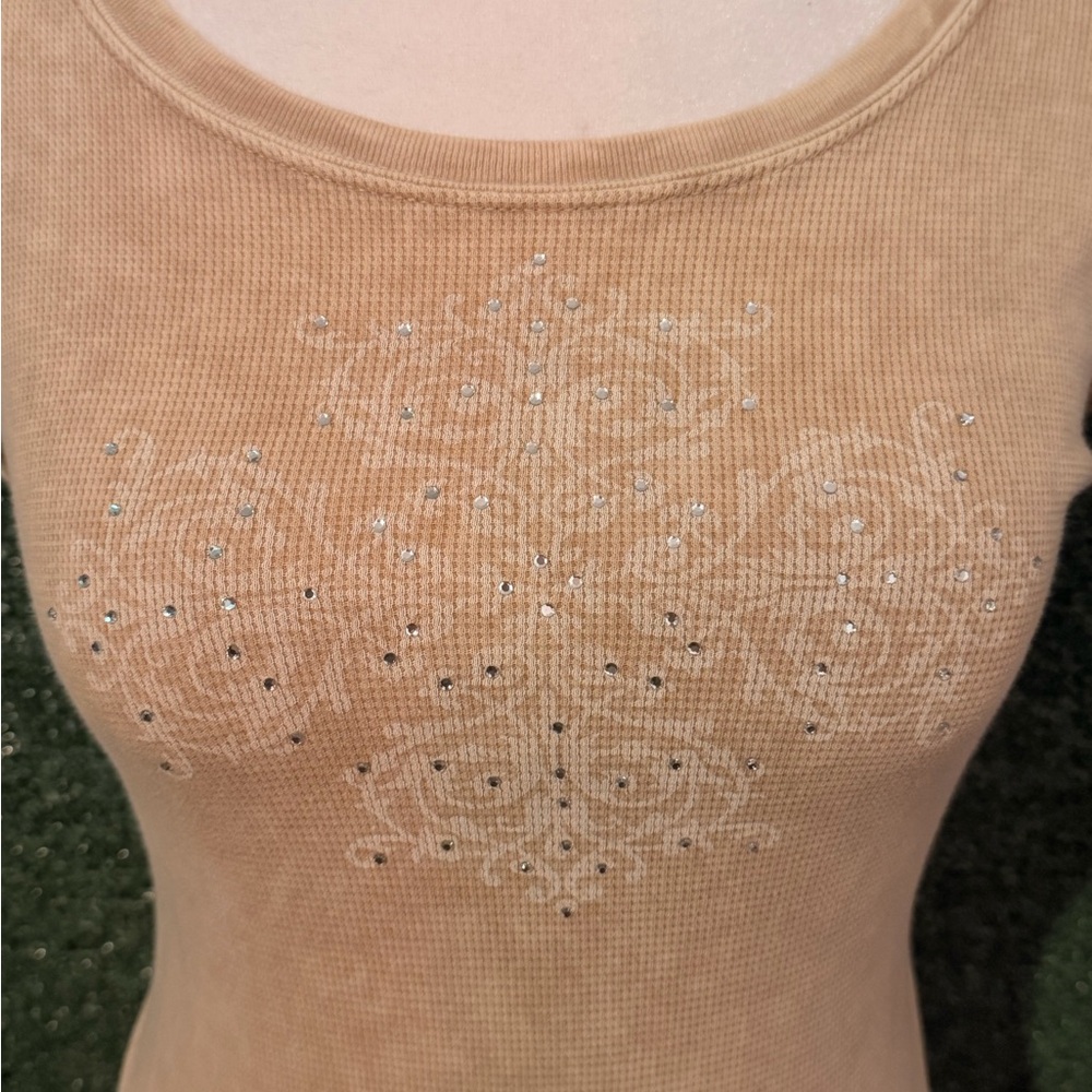 ONE WORLD Tan Short Sleeve Tee - Picture 2 of 4